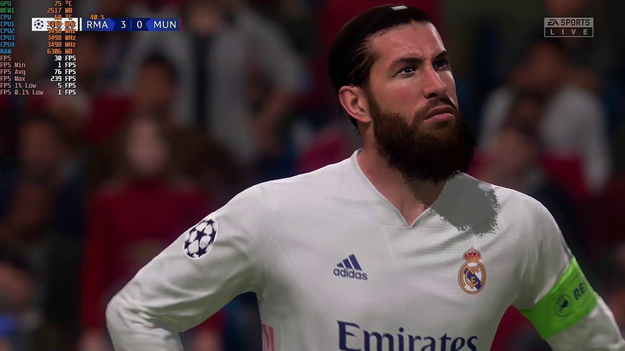 FIFA21 Core i5-4590 Rx580 4Gb, Ram 8G Benchmark