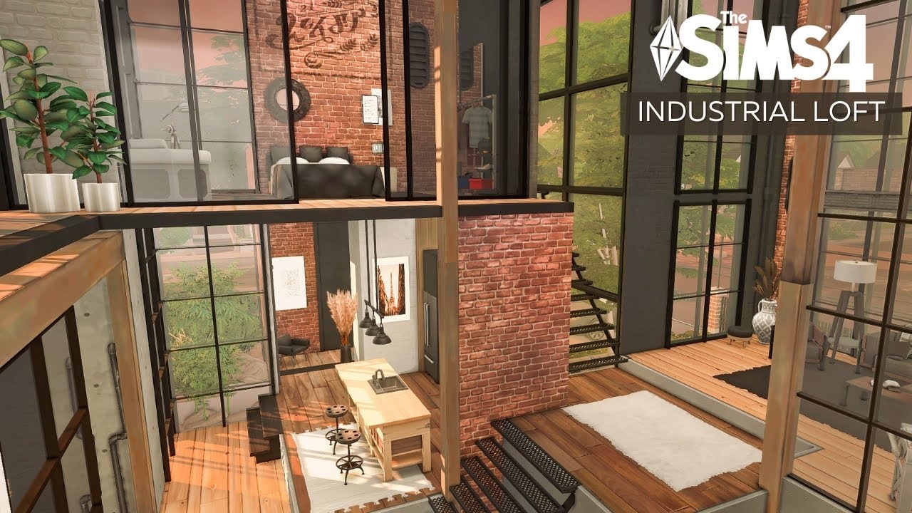 The Sims 4 Industrial Loft | No CC | Stop Motion Speedbuild