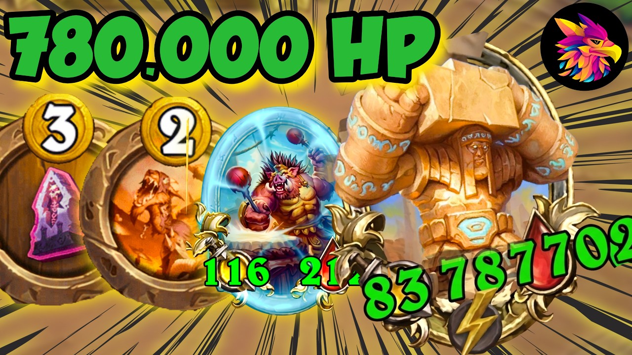 780.000 HP with Rylak Portrait and Gem Barrage Combo! | Hearthstone Battlegrounds