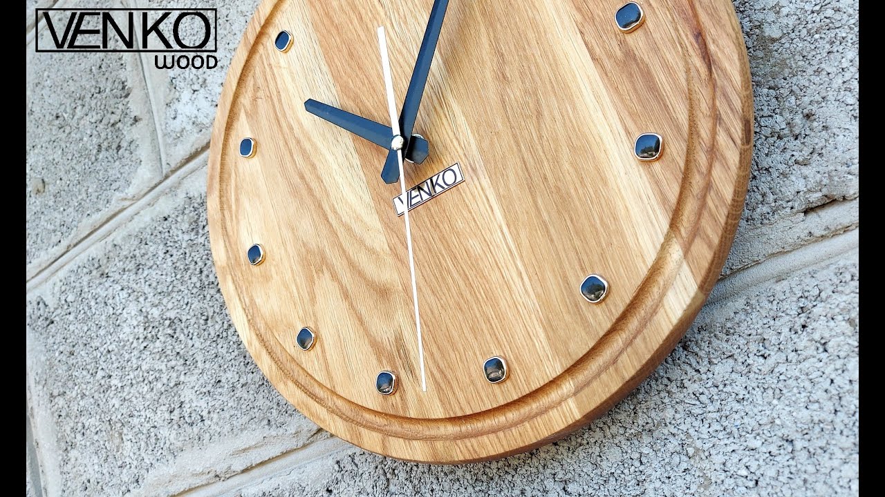 Simple round oak clock | Простые круглые часы из дуба
