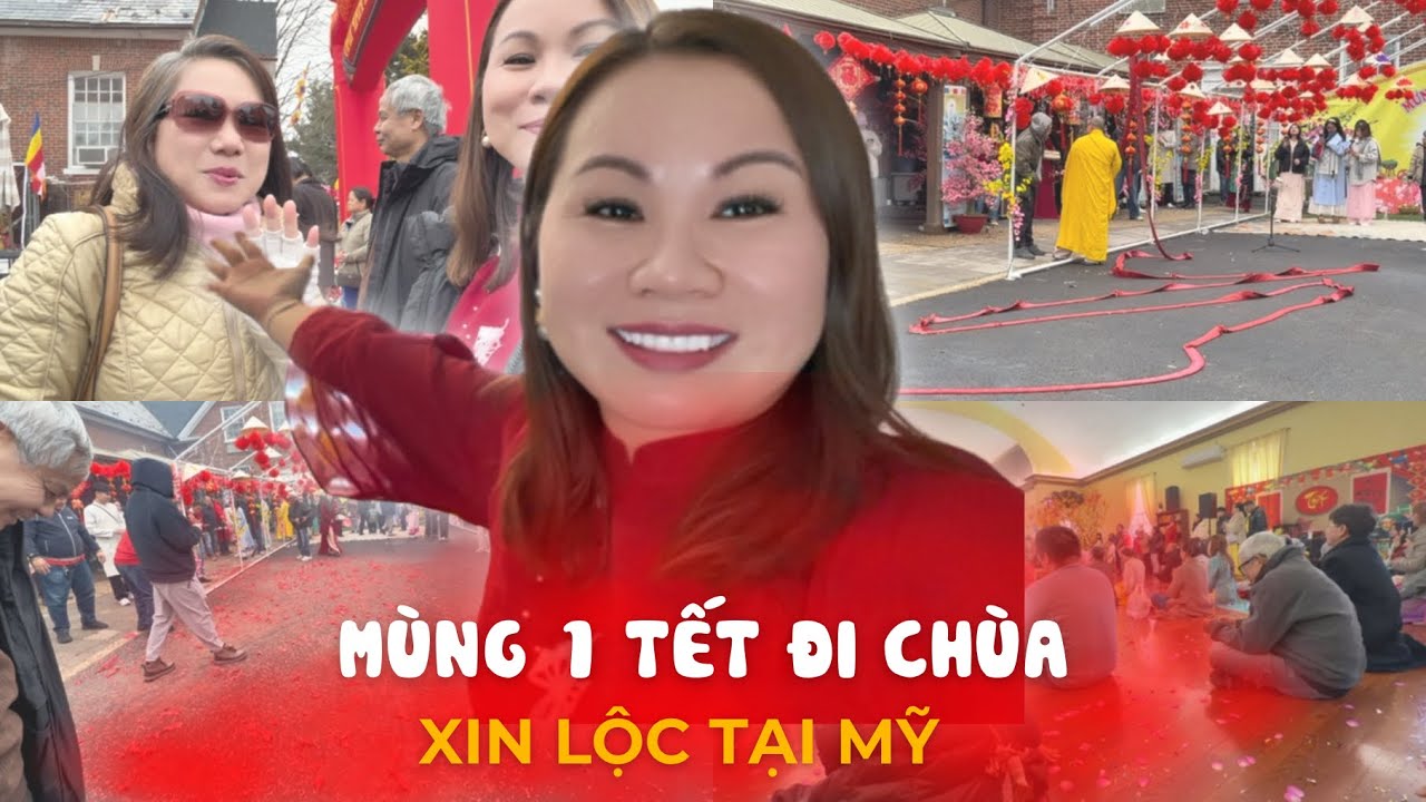 Mùng Một Tết Đi Hái Lộc Và Xem Đốt Pháo Tại Chùa Mỹ, Năm Mới Bình An Đến Mọi Người | Đến Mỹ Cùng Mai