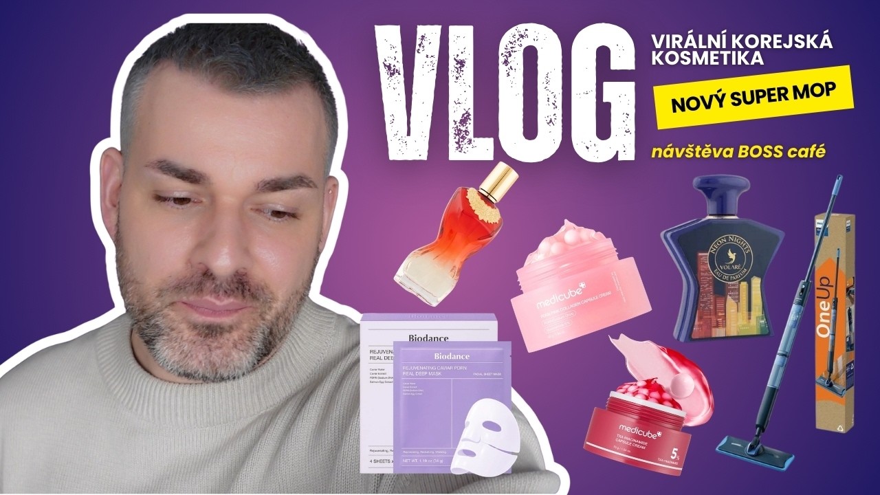 VLOG | Balík korejské kosmetiky, mop Philips OneUp, BOSS café