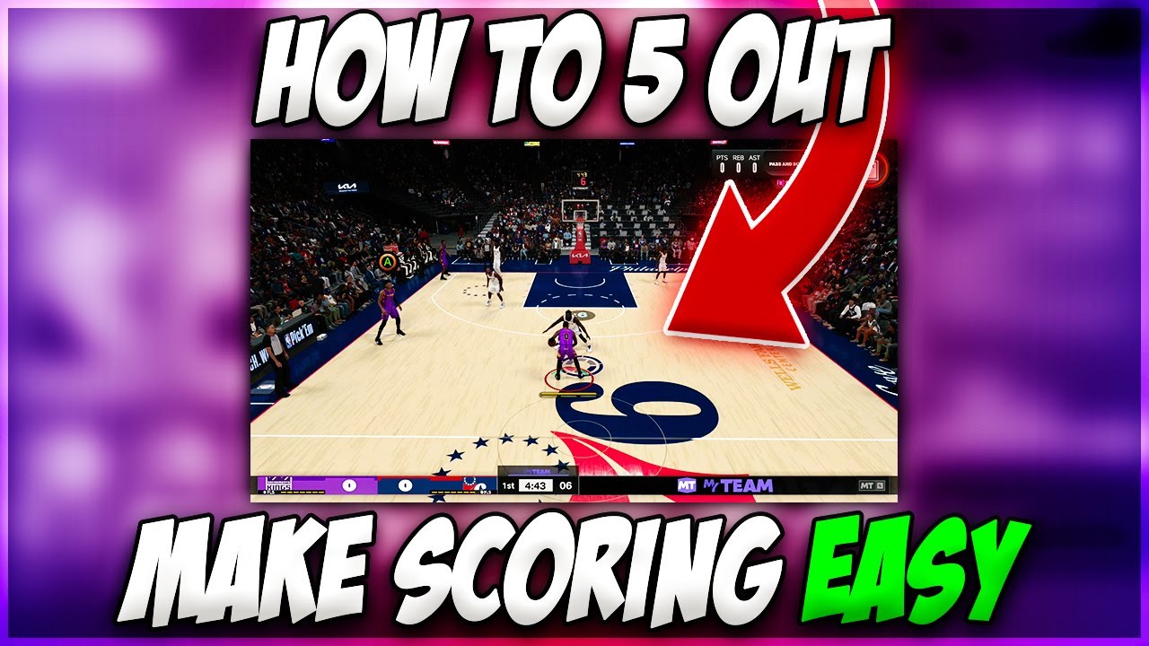 HOW TO 5 OUT IN NBA 2K24 MYTEAM! HOW TO SCORE EASILY WITH THE BEST 5 OUT SPACING!