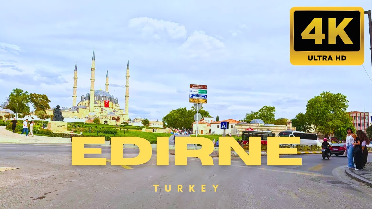 На автомобиле в Эдирне, Турция 🇹🇷 Живописная экскурсия по городу в 4K 🚗