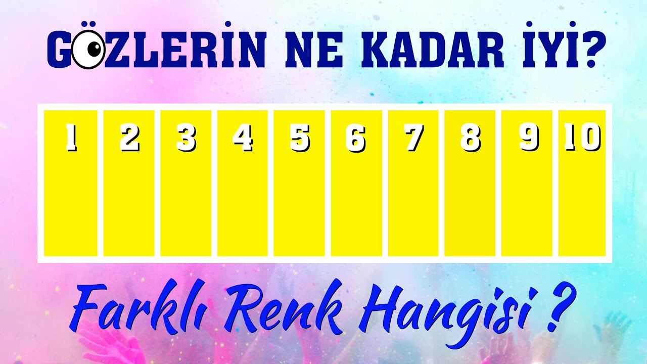 Gözlerin ne kadar iyi ? Gözlerini TEST ET!! (Renk Testi)