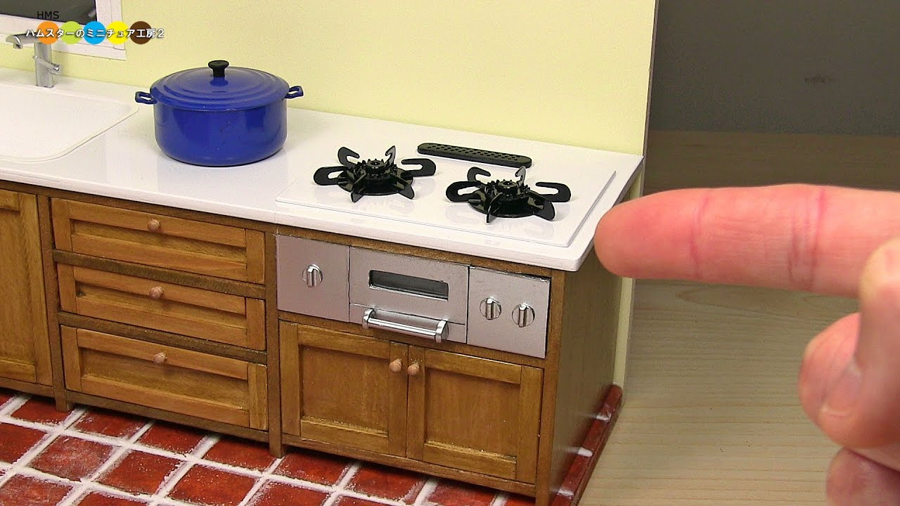 DIY Miniature Built in Stove　ミニチュアビルトインコンロ作り