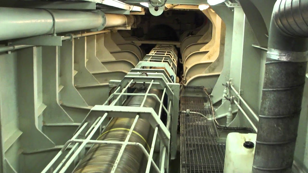 The engine compartment from the biggest ropax vessel in the world