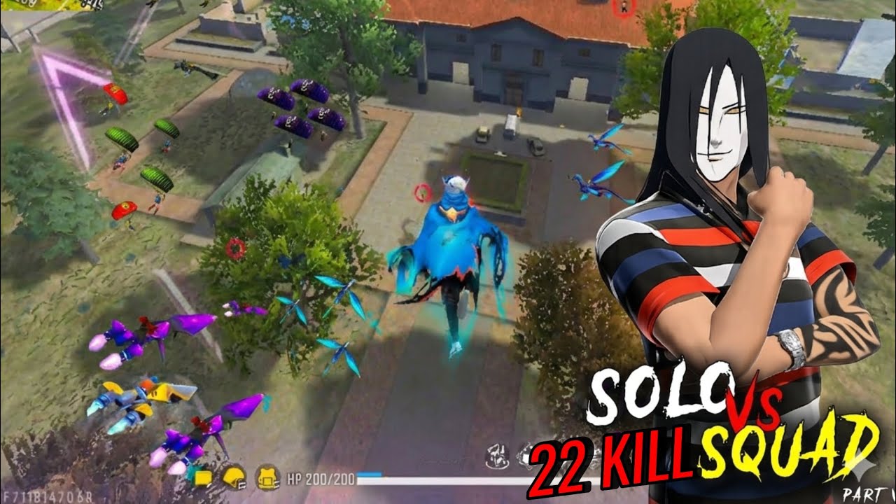FREEFIRE🔥Solo vs Squad MP40 + M4A1 🤯 22 Kills Total - Magical Gameplay - Garena free fire #freefire 