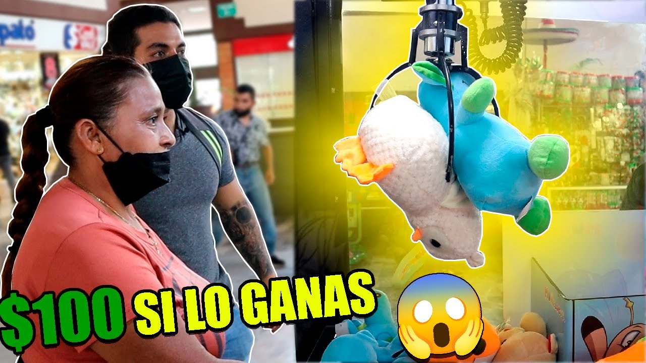 SI GANAS EL PELUCHE TE DAMOS $100 PESOS | VENCIMOS las M&Aacute;QUINAS de GARRA de MU&Ntilde;ELOCOS