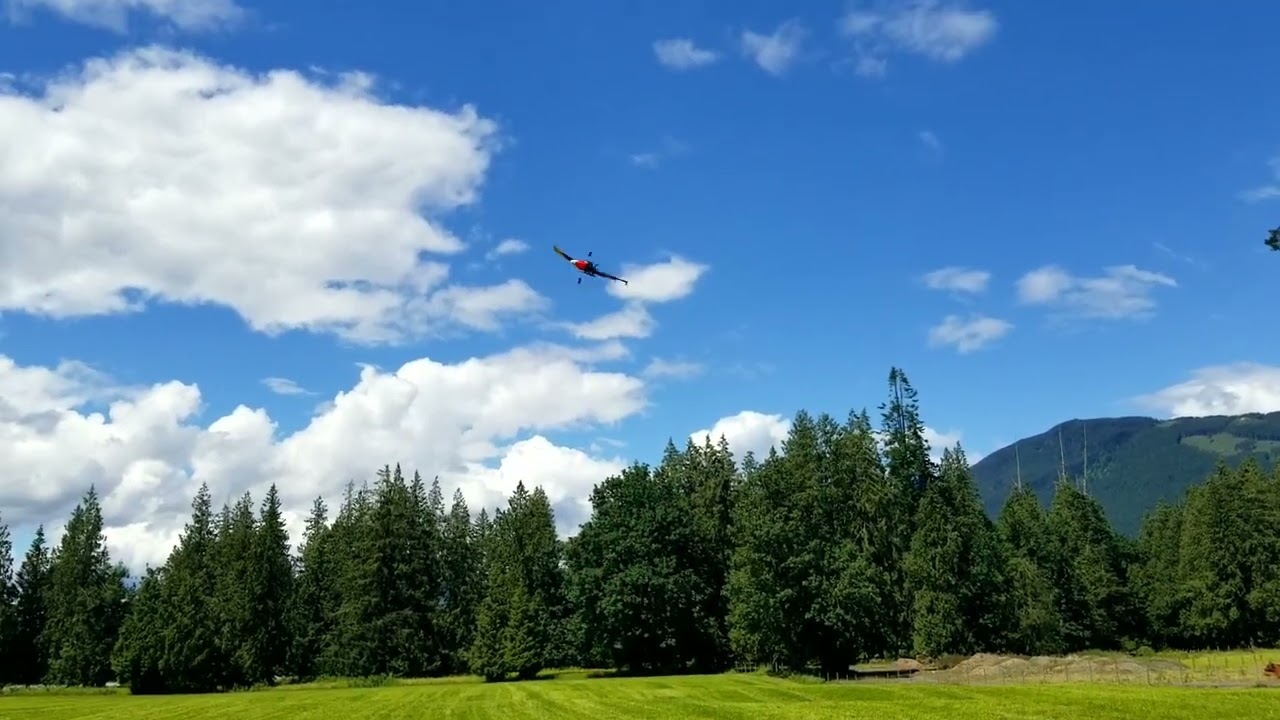 Century Predator gasser flybar maiden flight