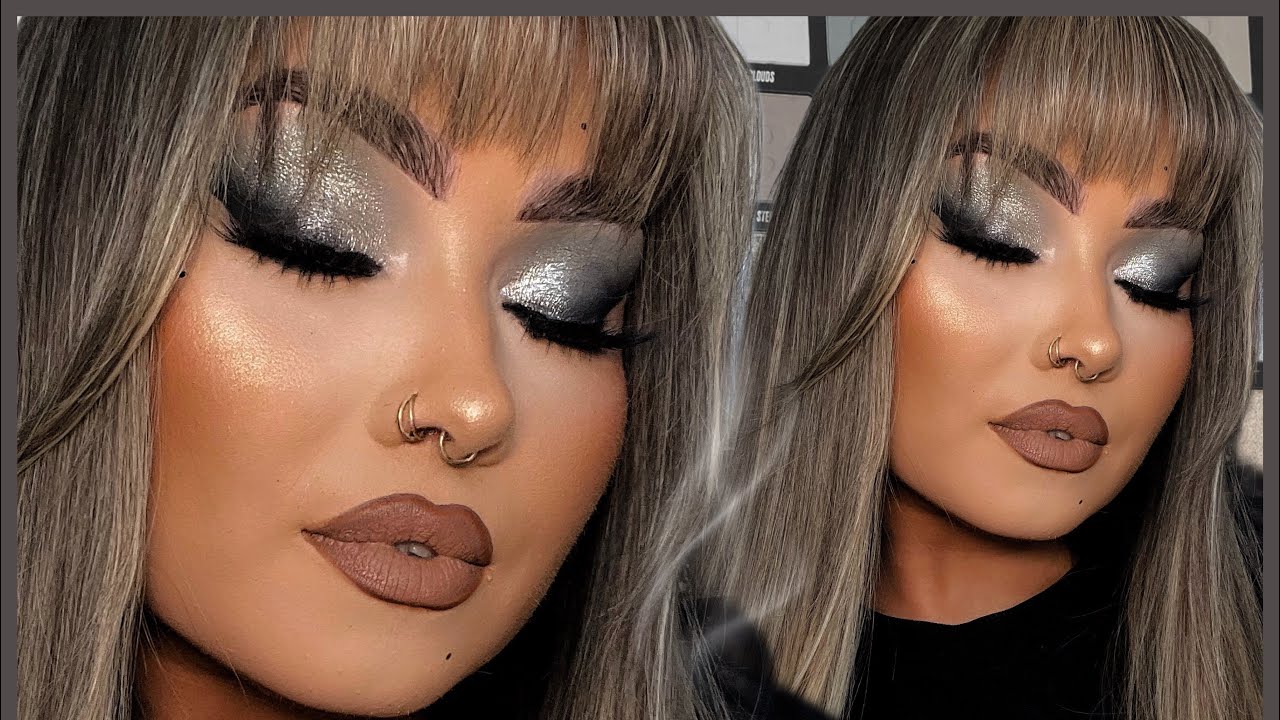 Smokey Series Day 2 🔥 Black + Silver Full Glam Smoke 🩶