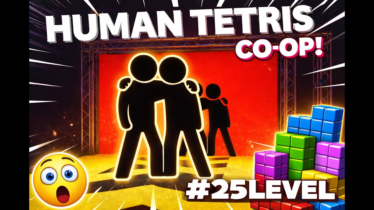 10-Min HUMAN TETRIS CO-OP | Immersive Interactive Warm Up | Can You Fit The Shape?