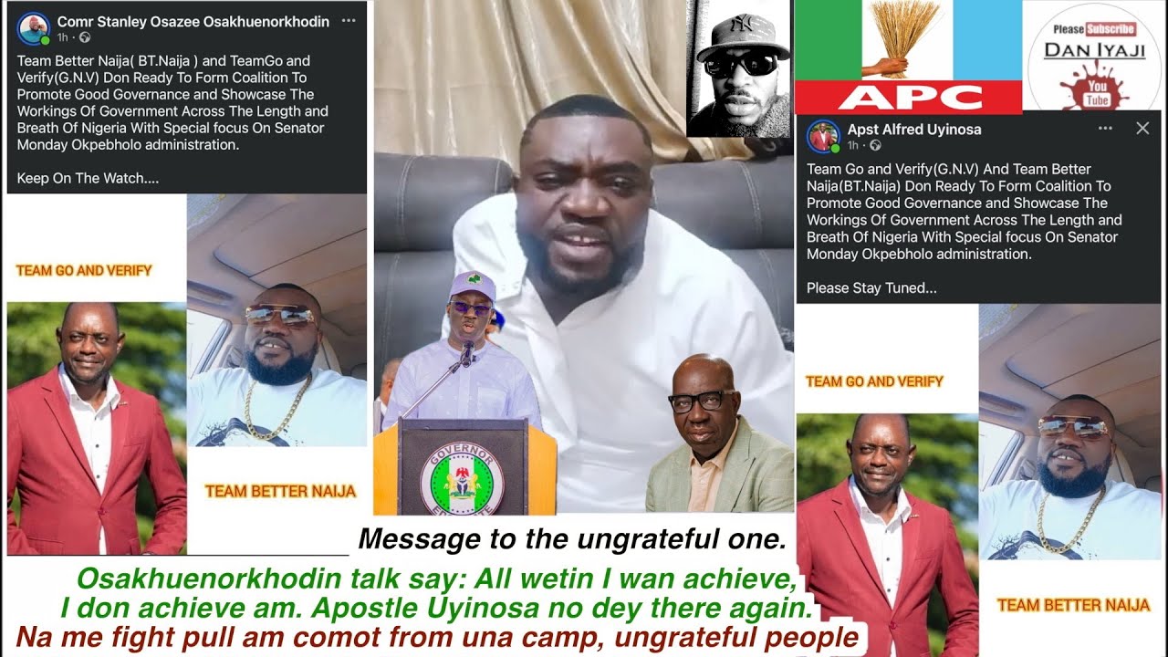 Osakhuenorkhodin: Na me fight pull Apostle Uyinosa comot from una camp, ungrateful people