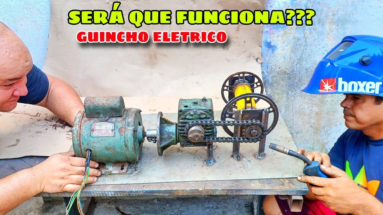 Como construir um GUINCHO com MOTOR ELÉTRICO e um REDUTOR MUITO FORTE EP 01