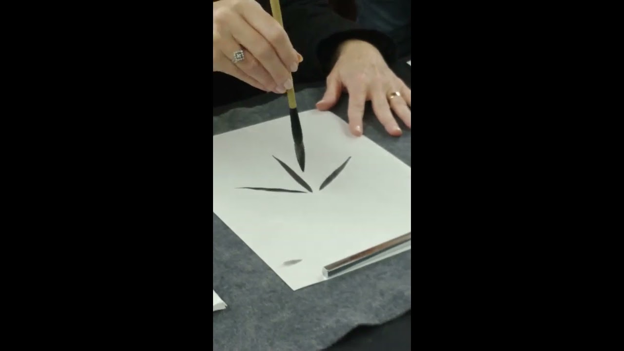 Sumi-e Bamboo Leaf Demo