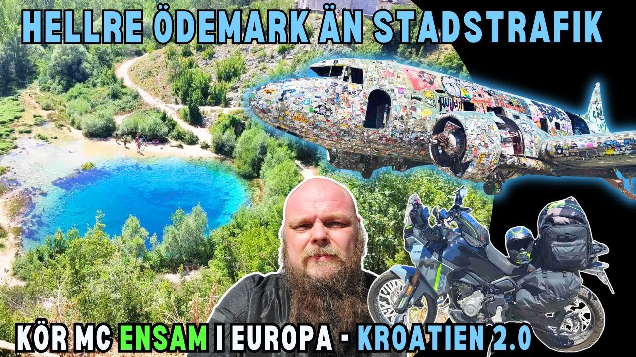 Maxar MC:n på landningsbana i Kroatien - Dag 14 Kroatien - Ensam genom Europa på MC (Eng Sub)