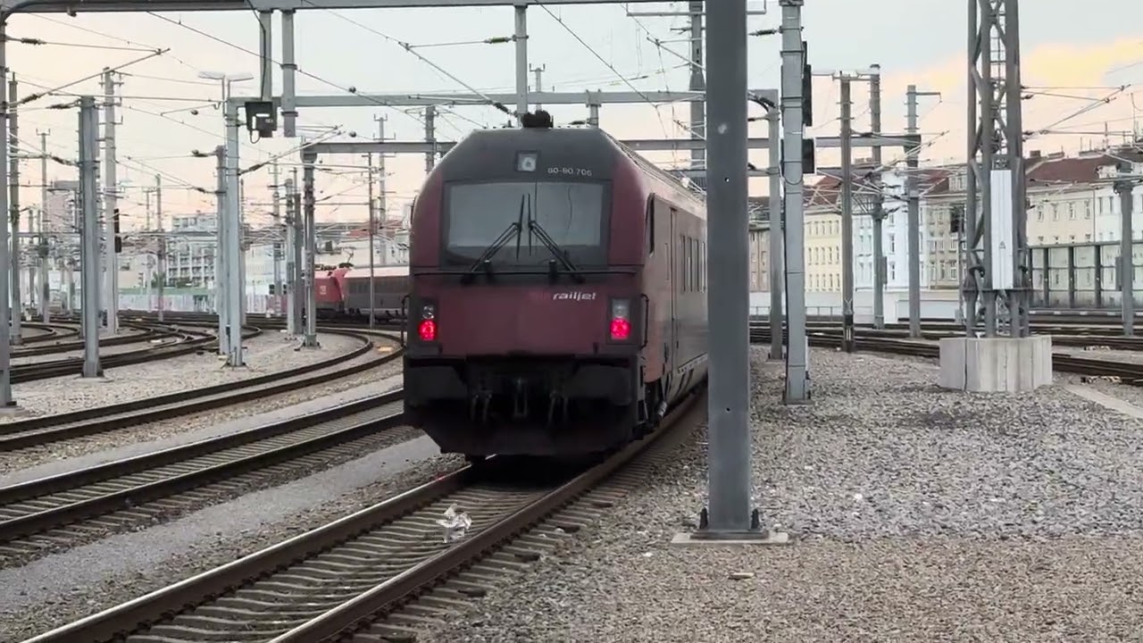 Abfahrt &Ouml;BB RJ 12066 Budapest-Keleti - Salzburg Hbf in Wien Hbf (14.08.2024, 4K HDR)