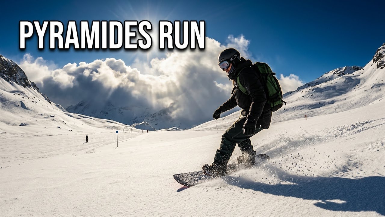 Tignes Snowboarding Run 360 video - Pyramides Run