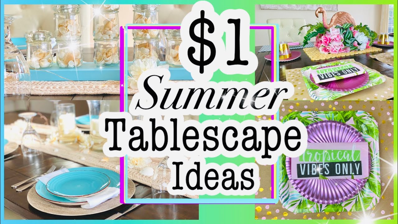 🌿 SUMMER Centerpieces 🌿 DOLLAR Tree DIY Tablescape Ideas 🌿 Coastal Beach Tropical!!
