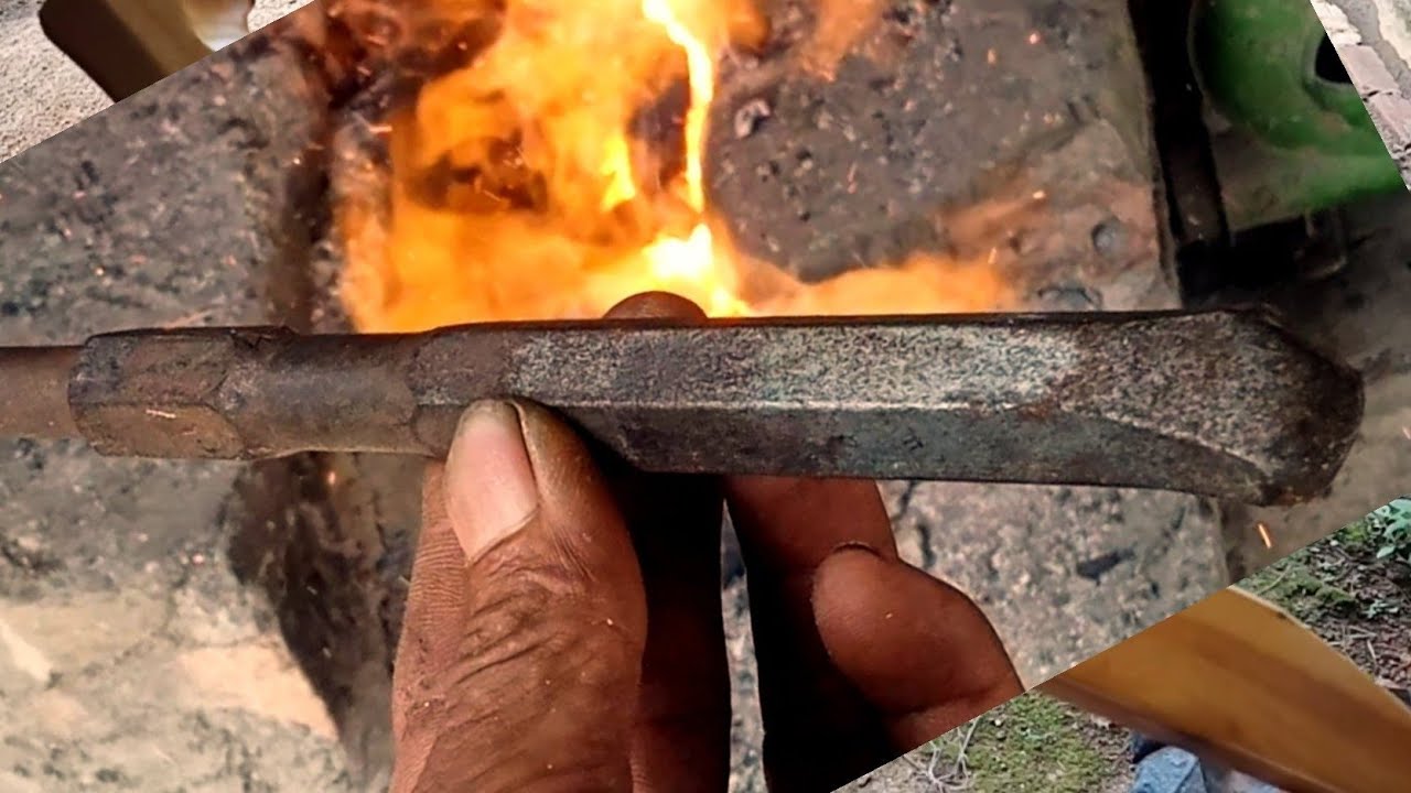 jangan buang bekas MATA DRIL pandai besi ini membuat golok cantik dari mata dril #sharpeningknives