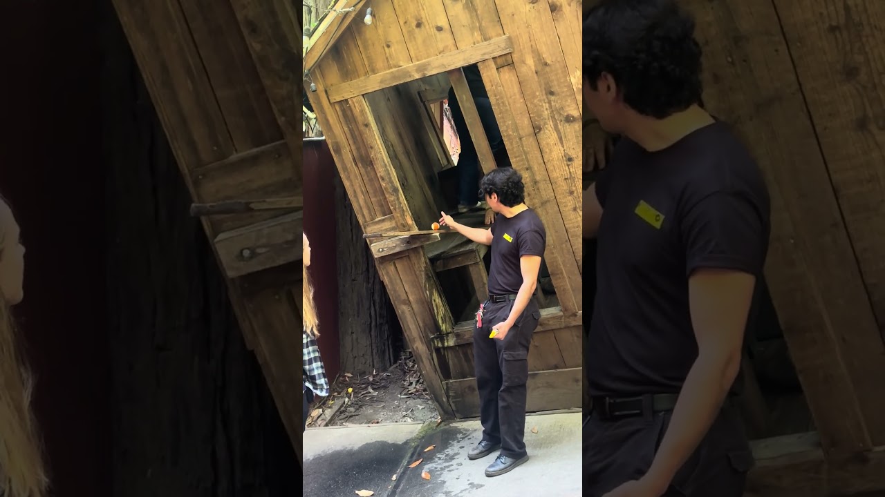 Ball Going Against Gravity at Mystery Spot, Santa Cruz 🪄#travel #california #santacruz #mysteryspot