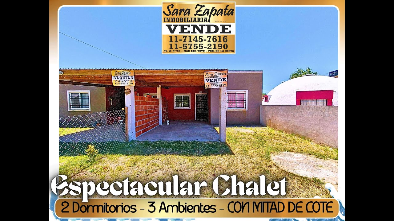 Calle 64 y 7 MAR DEL TUYÚ CHALETS 3 AMB AMPLIOS P/ 6 PERSONAS VENDE SARA ZAPATA Inmobiliaria