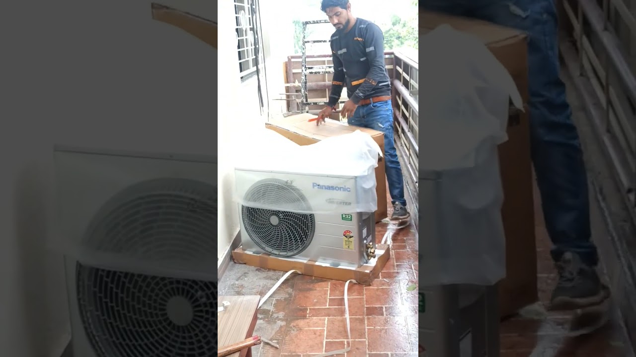 Panasonic 2Ton cassette AC outdoor unboxing #shortsvideo #shorts #raj_tech