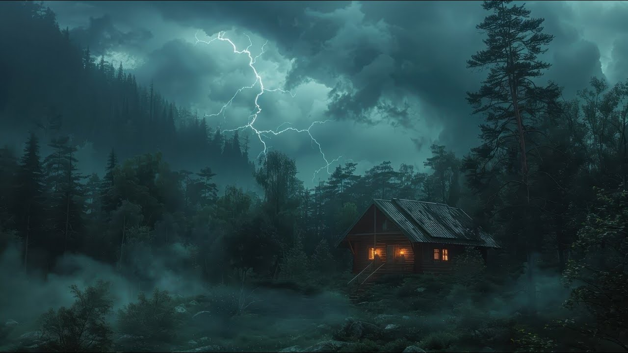 Heavy Rain Sounds for Sleeping – Deep Sleep Forest House 10 Hours
