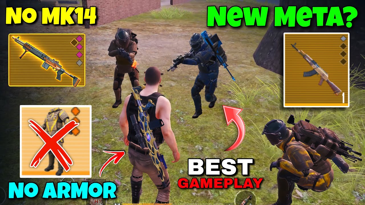 Get Everything With Only Yellow AKM 🥵 - No Armor ❌ Solo vs Squad Gameplay 🔥 | Pubg Metro Royale 