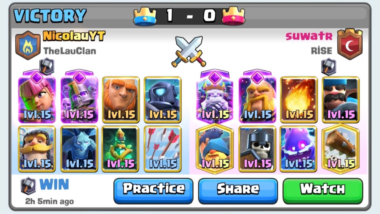 NicolauYT vs suwatr in Clash Royale | Nicolau Backup
