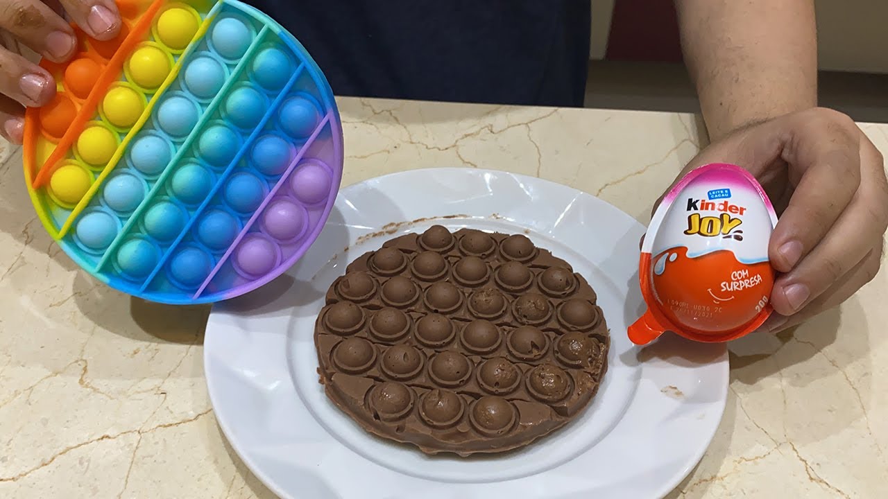 FIZ UM FIDGET TOY POP IT DE KINDER JOY E OLHA COMO FICOU!!!