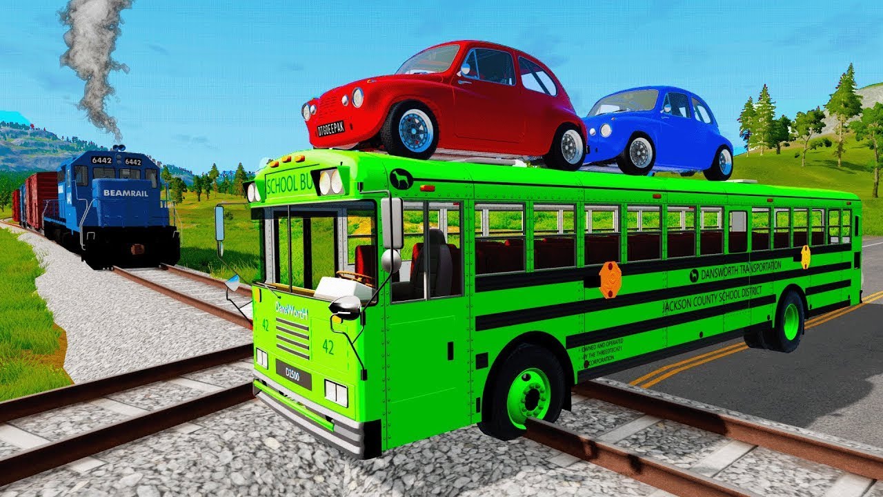 Flatbed Trailer Truck vs Speedbumps vs Cars Beamng.Drive DTG Car Crash