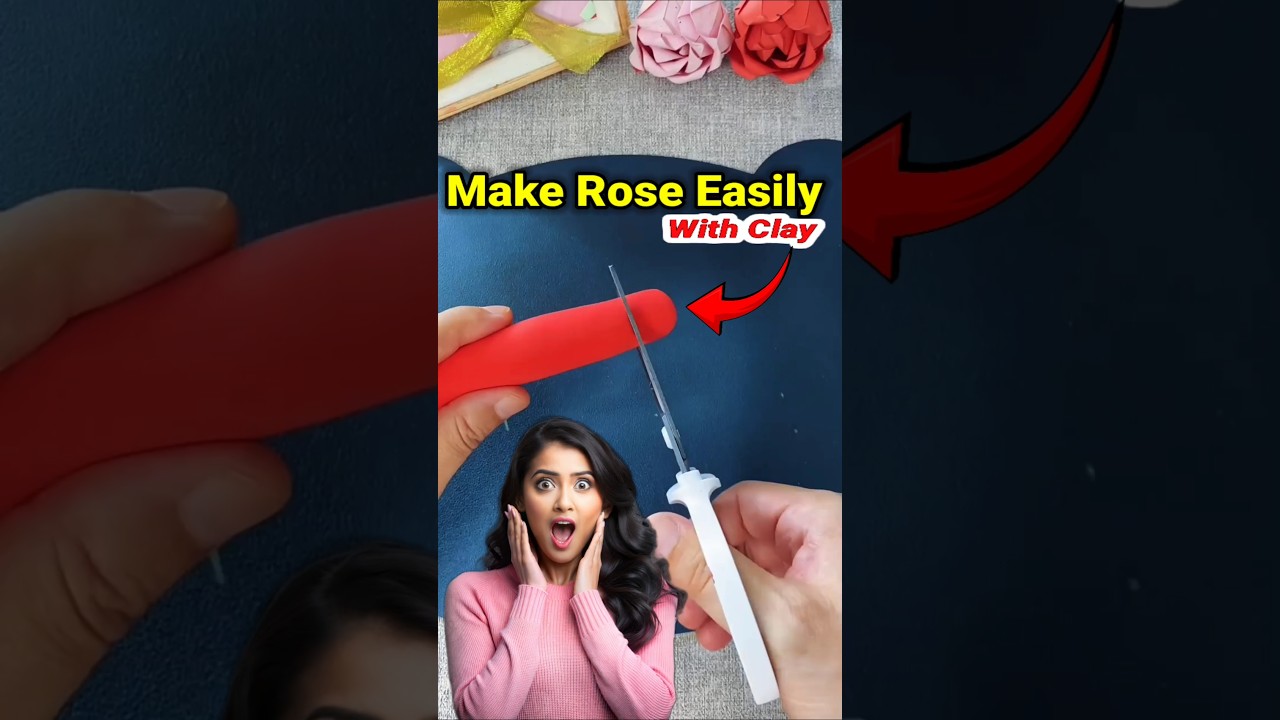 how to make rose flower easily with clay | clay se rose flower kaise banaye | make bouquet with clay
