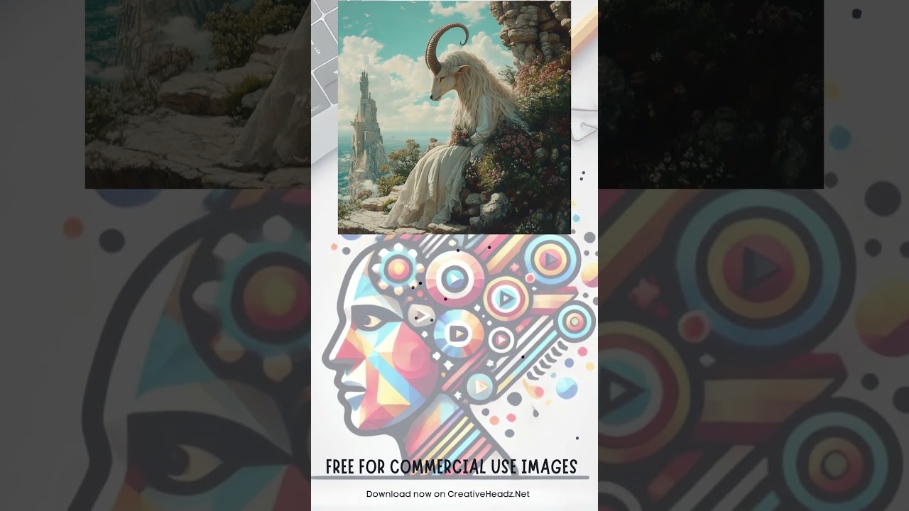 Download Free Fantasy Art: Mystical Goat Woman #art #freeart #freeimages #viralvideo