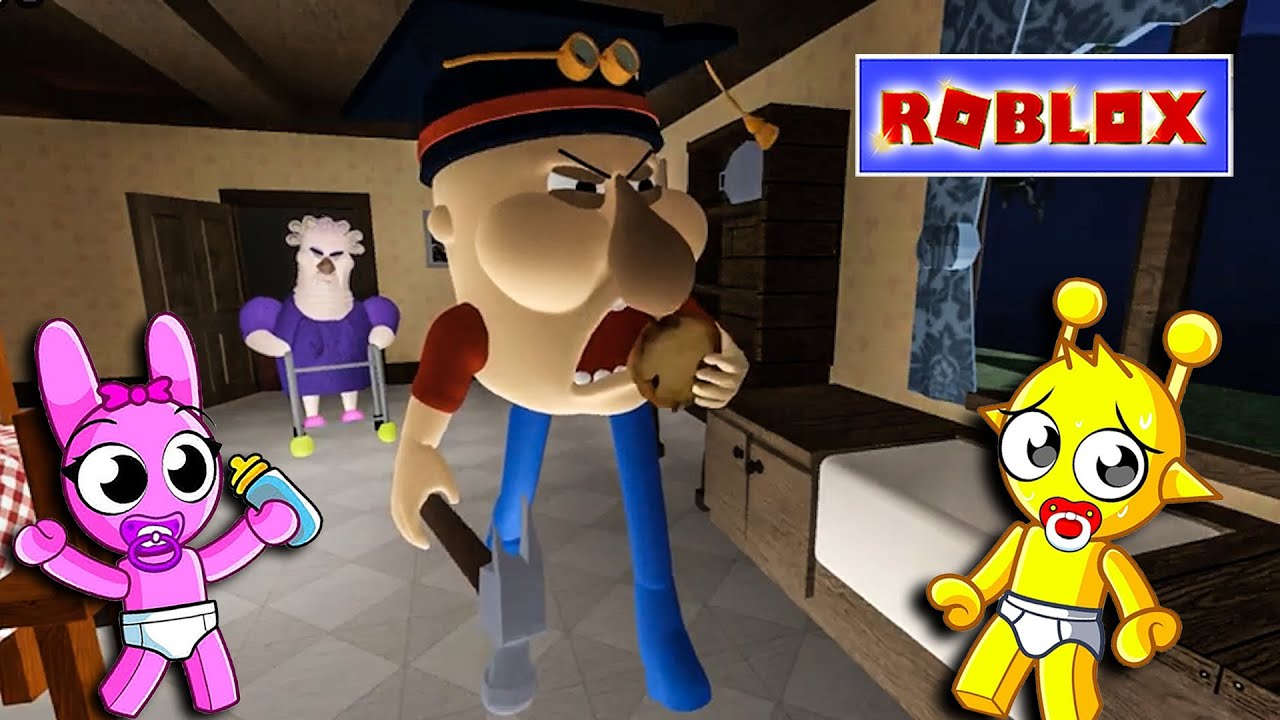 BABY PINKI vs MR MEANIE STEAL & MUNCH GRUMPY GRAN'S COOKIES! #roblox  #obby