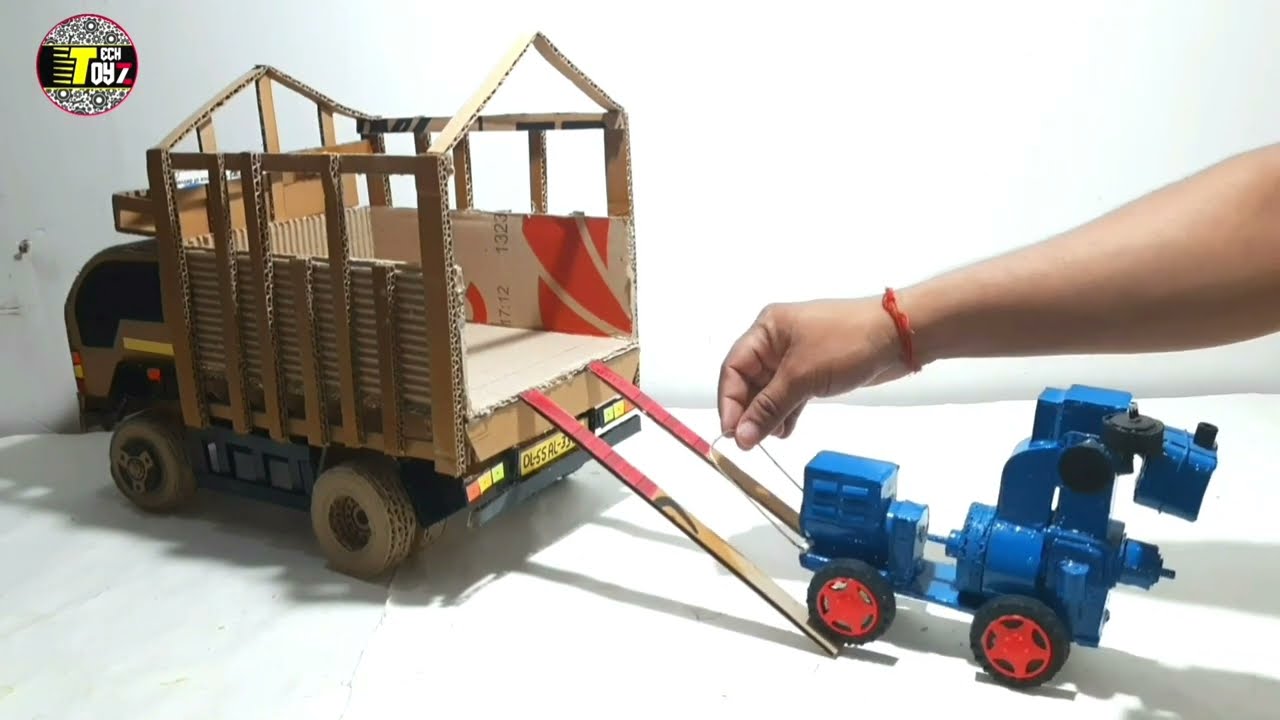 How to make small Eicher Truck dj at home | mini cardboard dj | dj truck loading | Tech Toyz