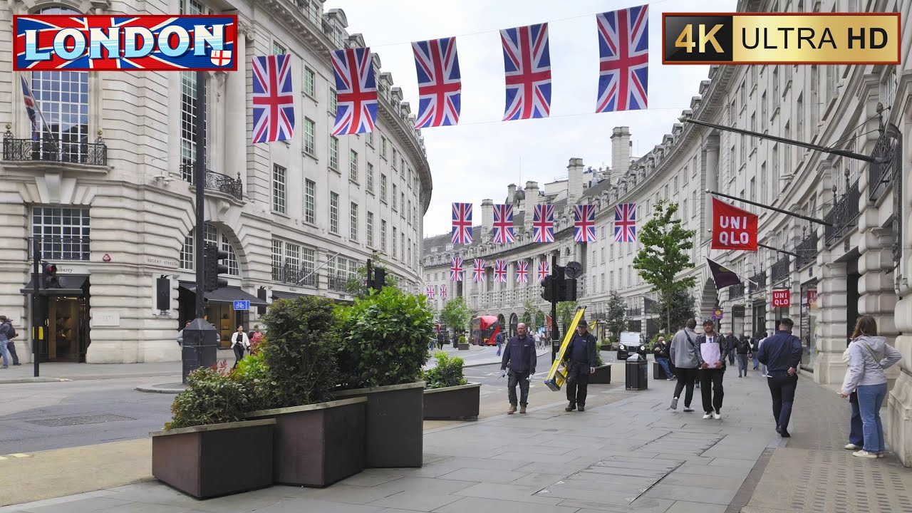 Central London in May 2025 &ndash; Oxford Street, Regent Street and Busy Crowds [4K60]