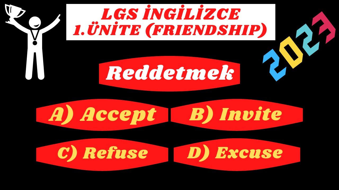 8.SINIF İNGİLİZCE 1.ÜNİTE KELİMELERİ 2022-2023 | FRIENDSHIP | KELİME TESTİ