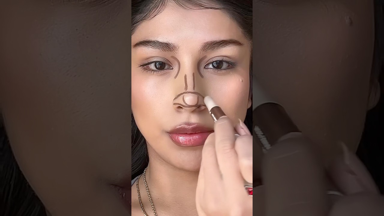 How to contour a big nose 👃 💯#makeupshorts #short