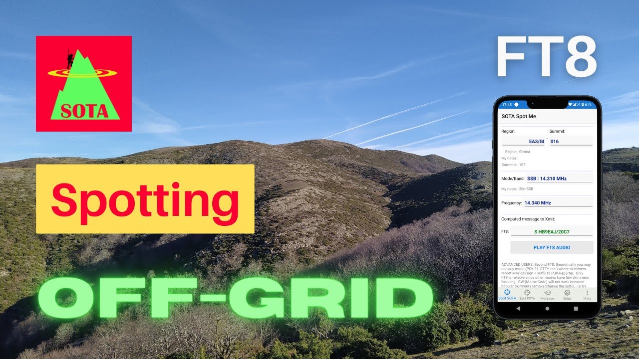 Testing the SOTAmat app for spotting off-grid