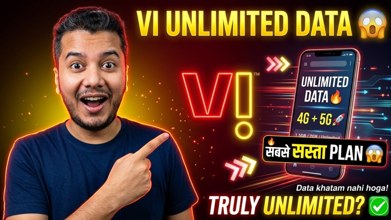 Vi unlimited Data Plan 4G+5G | Vodafone Idea Sabse Sasta Data Plan | Vi Unlimited Data Recharge