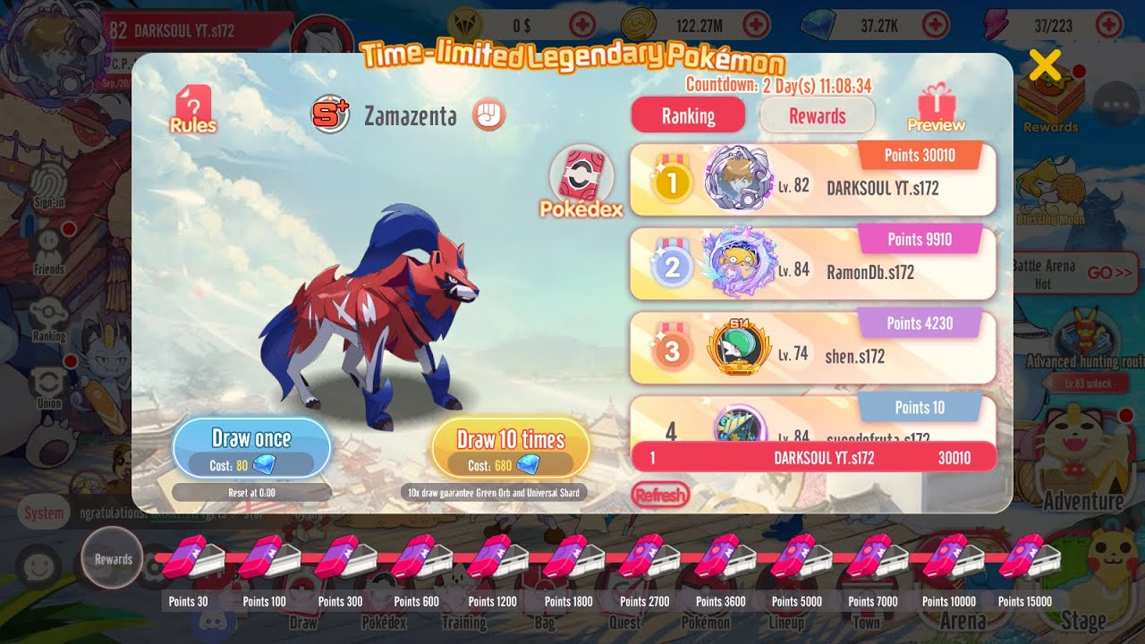 I won 1st Place in Bid War Zamazenta : Megamon