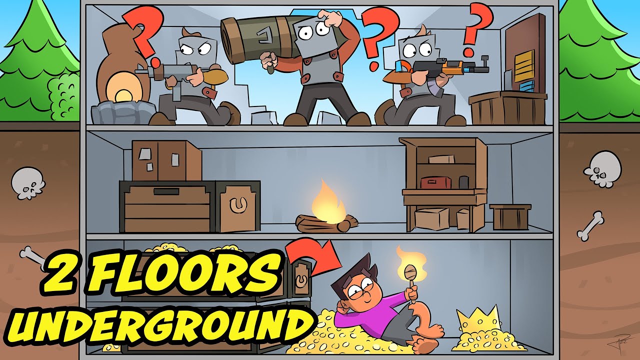 My DOUBLE UNDERGROUND BUNKER BASE Was A Fortress In Rust