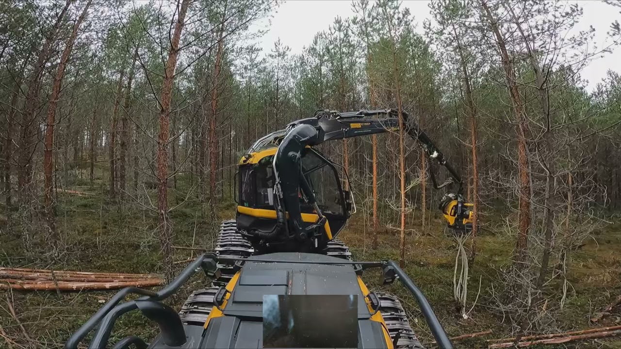 Pientä mänty ensiharvennusta takavaunusta kuvattu ja kääntäjää haen. Ponsse Scorpion K H7 AC FC