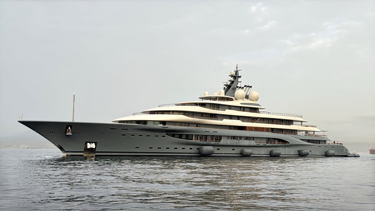 Flying Fox, 136m Lurssen Superyacht Docking In Gibraltar 