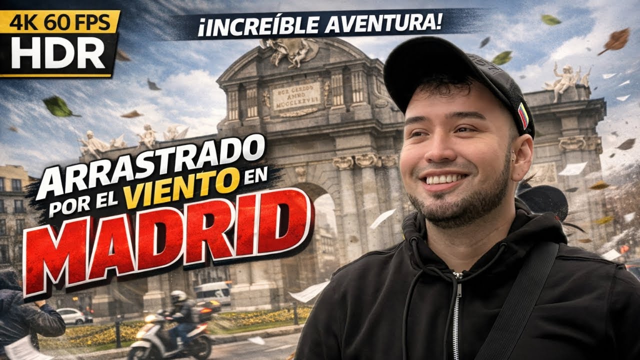 Arrastrado por el viento en Madrid