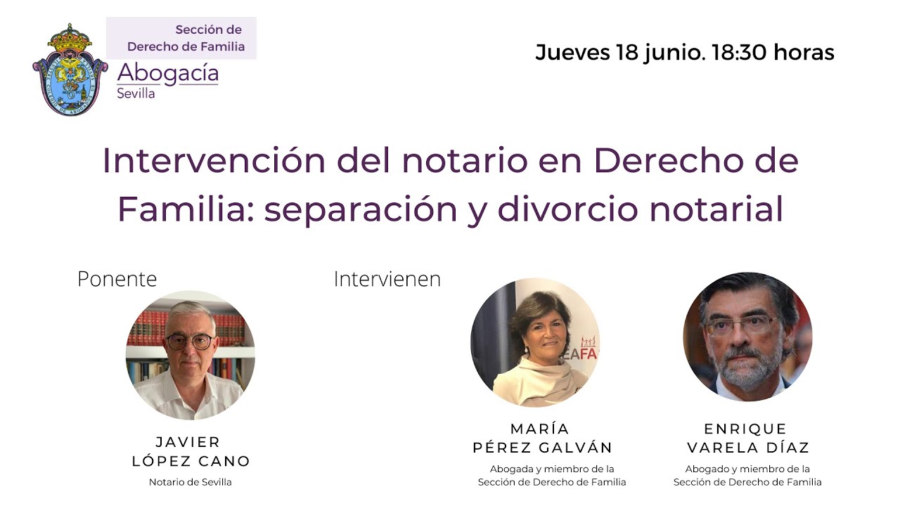 Intervención del notario en Derecho de Familia: separación y divorcio notarial