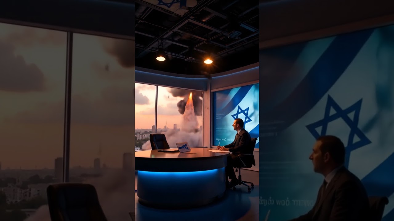 Breaking heard Haj Qassem Missile hit Israeli TV Live&ndash;Anchors Run #iranmissile #ballisticmissile