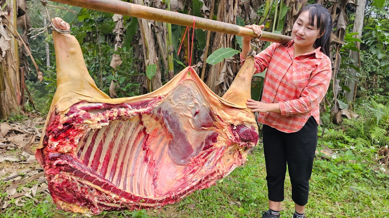 Traditional Black Pork Preservation for 360 Days | Harvest bean tubers bring it to the market sell.