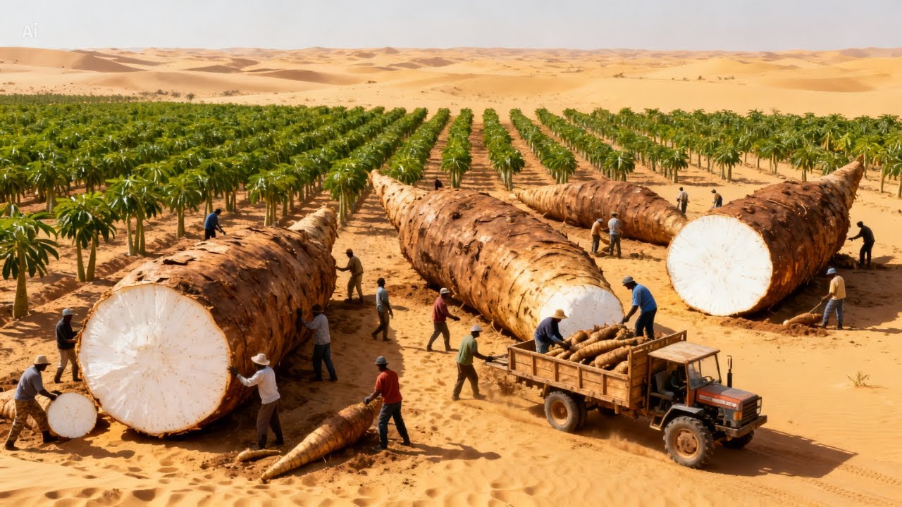 Millions of Cassava Roots Grown in a Desert Mega Farm